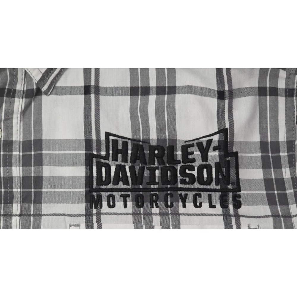 Harley Davidson Mens Size L Embroidered Short Sleeve Button Down Shirt‎ - Picture 4 of 12